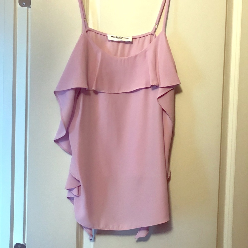 Amanda Uprichard Lilac Ruffle Tank, Size S.